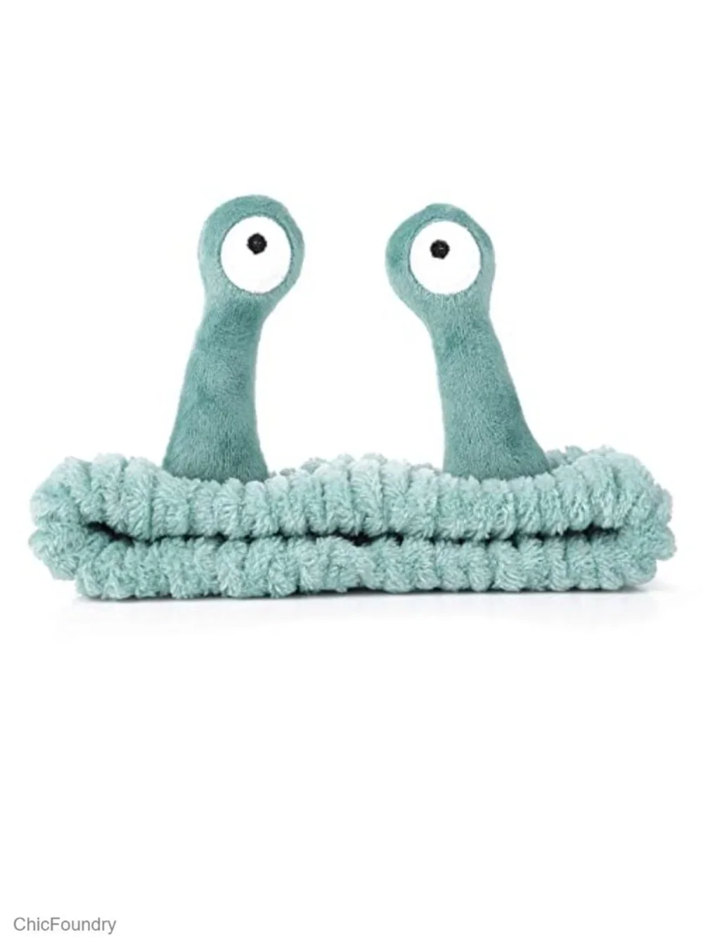 Coral Fleece Face Wash Headband with Snail & Palm Design for Spa Skincare